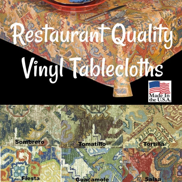 Vinyl Tablecloths - 6112 Commercial Grade Vinyl Tablecloth - Restaurant Tablecloth- Bar Tablecloth - Outdoor Tablecloth - Cafe Table cloth