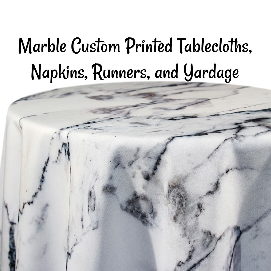 Marble Custom Printed Marble Tablecloths Marble Napkins Etsy