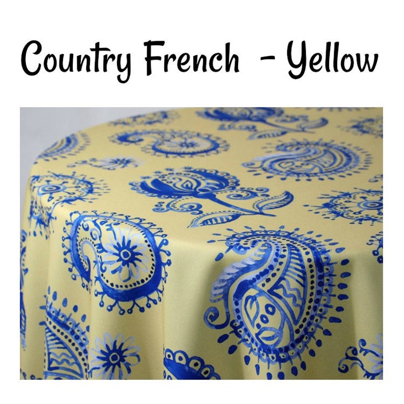 Country French Paisley Custom Printed Paisley Tablecloth Etsy