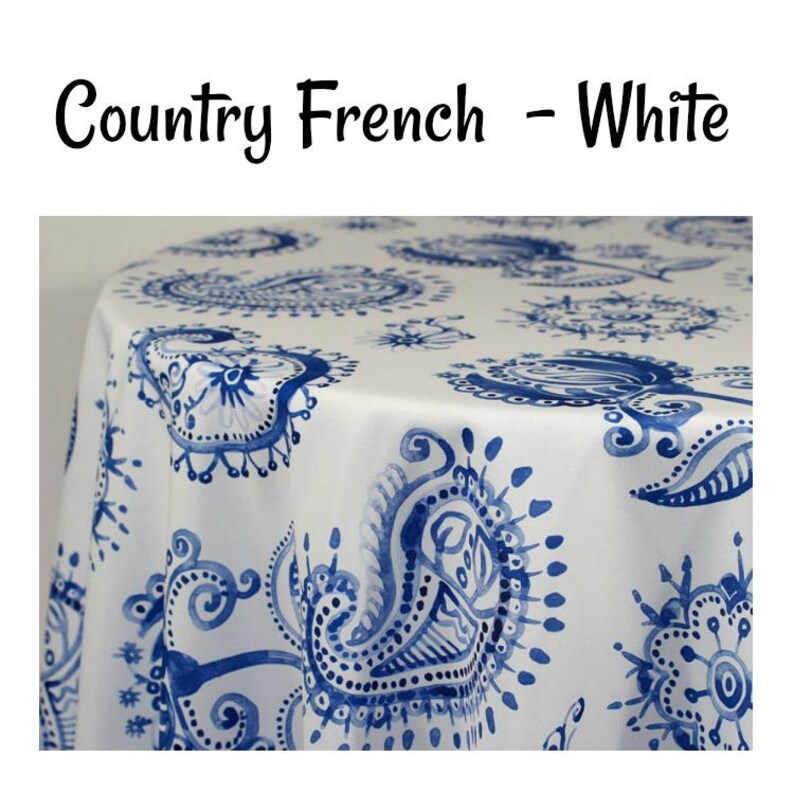 Country French Paisley Custom Printed Paisley Tablecloth Etsy