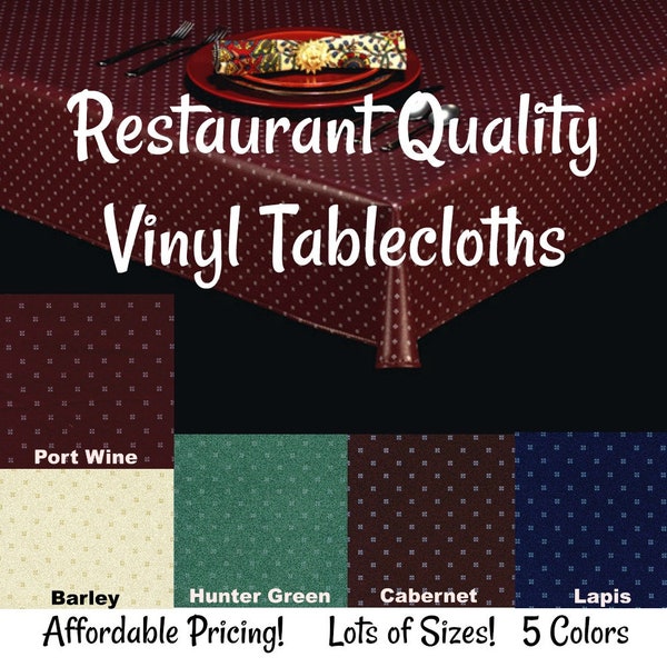Vinyl Tablecloths - 9801 Commercial Grade Vinyl Tablecloth - Restaurant Tablecloth- Bar Tablecloth - Outdoor Tablecloth - Cafe Table cloth