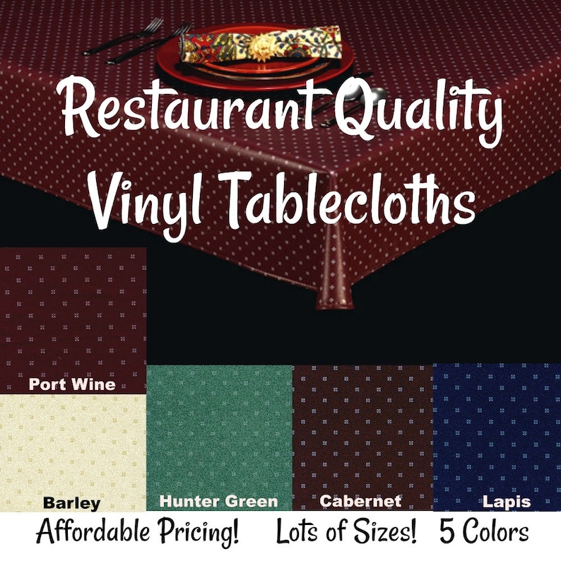 Vinyl Tablecloths Cafe Table cloth 9801 Commercial Grade Vinyl Tablecloth Restaurant Tablecloth- Bar Tablecloth Outdoor Tablecloth