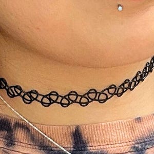 Black tattoo choker necklace
