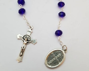 Blue Catholic Pocket Rosary