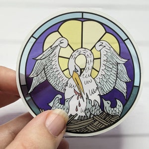 Pelican vinyl decal sticker colored clear background