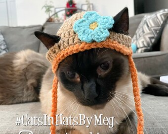 Retro Colors Flower Hat for Cats