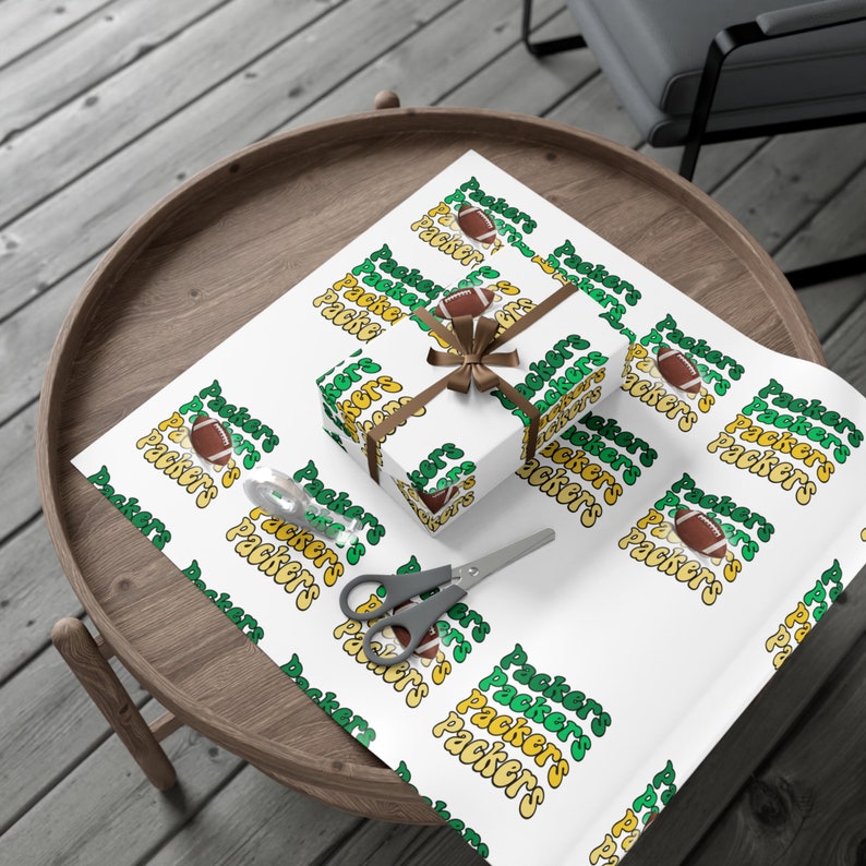 Green Bay Fan Gift Cute Packers Wrapping Paper Funny Gift Etsy