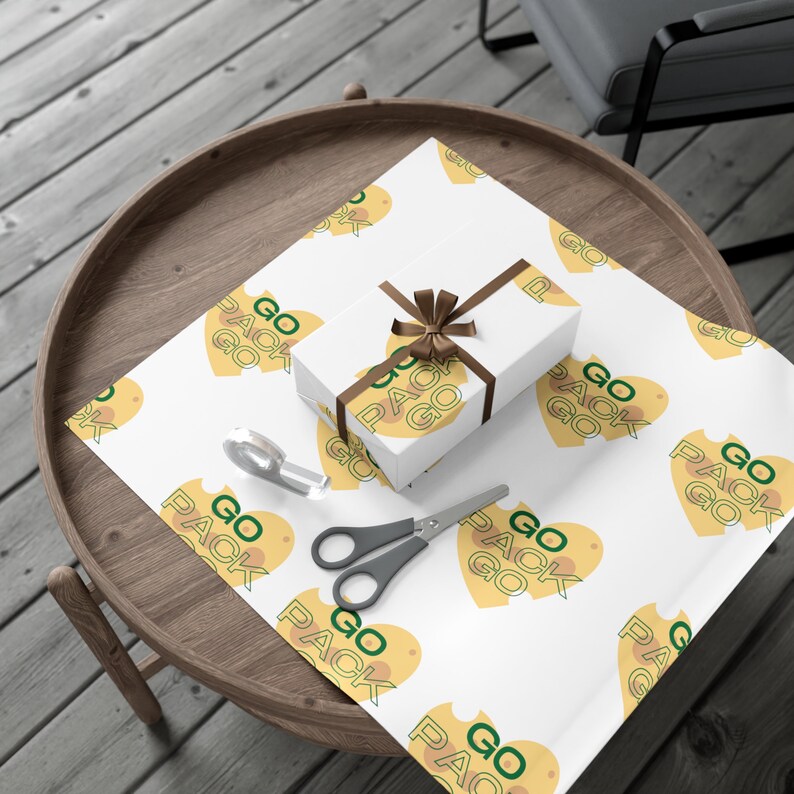 Green Bay Fan Gift Cute Packers Wrapping Paper Funny Gift Etsy