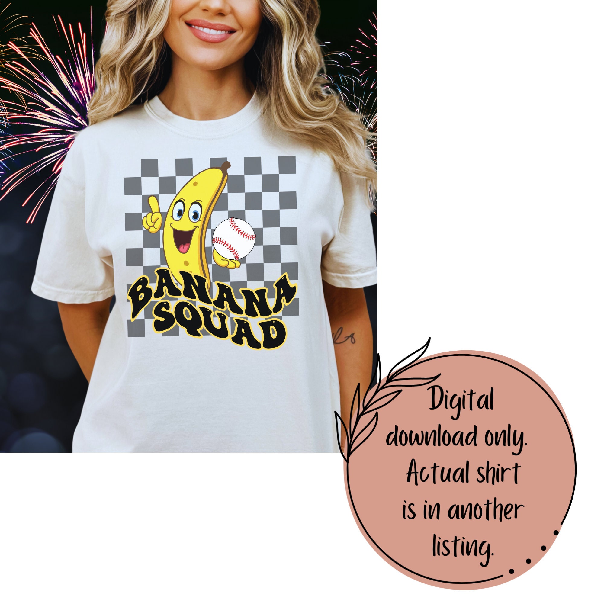 DIGITAL PNG for Banana Shirt, Let's Go Bananas Shirt Design, Baseball Game Day, Savannah Retro