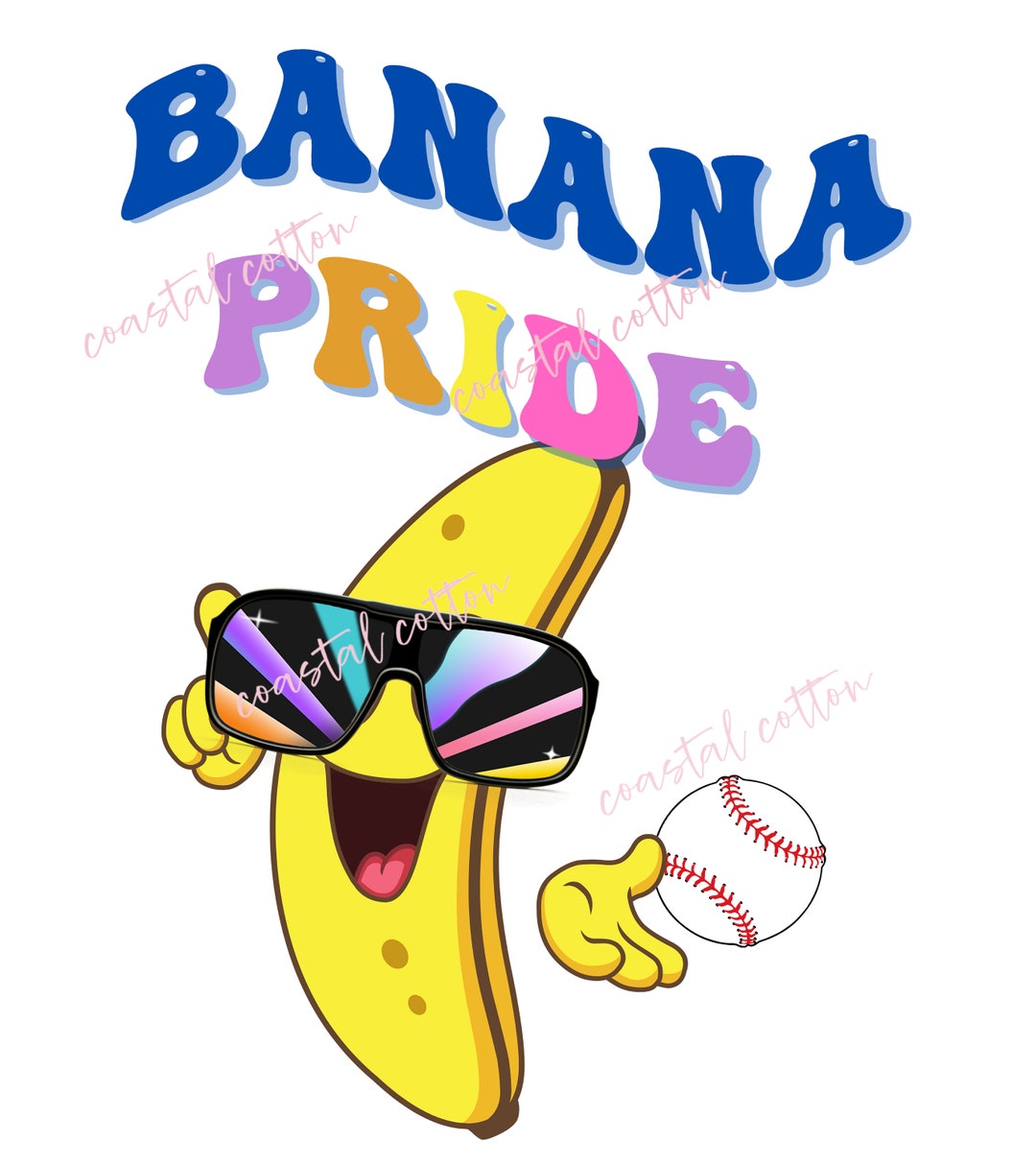 DIGITAL PNG for Banana Pride Shirt, Banana Shirt Design, Baseball Game Day, Savannah Retro