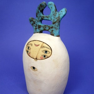 Ceramic sculpture "Lady Tatum – Guardian of Inner Vision" fine art ceramic,home decor,spiritual sculpture,ceramic figurines,handmade,magical