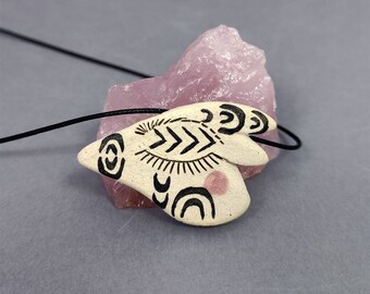 Ceramic necklace "Doggy Guardian" / unique ceramic jewlery, necklace, ceramic necklace, yogi, spiritual jewlery, ceramics, handmade, magical