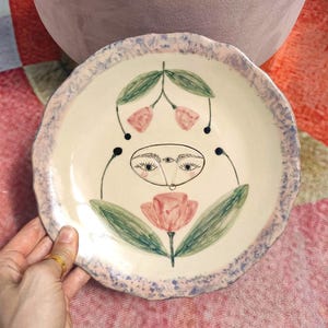 Romantic Spirit III – Handmade Ceramic Tray / Decorative Serving Platter / Artistic Fruit or Jewelry Plate / Hand Carved Stoneware / Magical