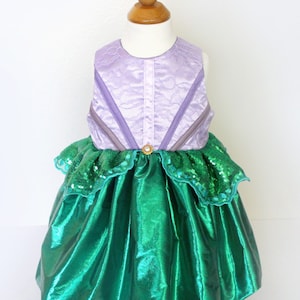 Toddler Girls Mermaid Princess Costume Dress - Sz 2 - Handmade Ready to Ship