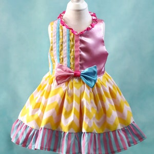 Toddler Girl Clown Circus Birthday Party Dress - Sz 3t - Handmade Ready to Ship