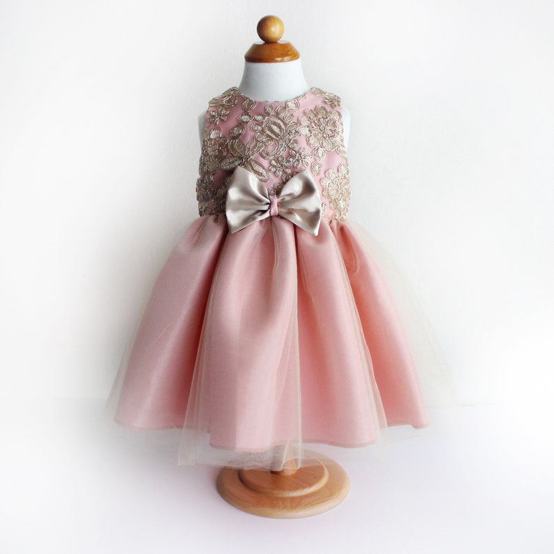 pink and gold party dress