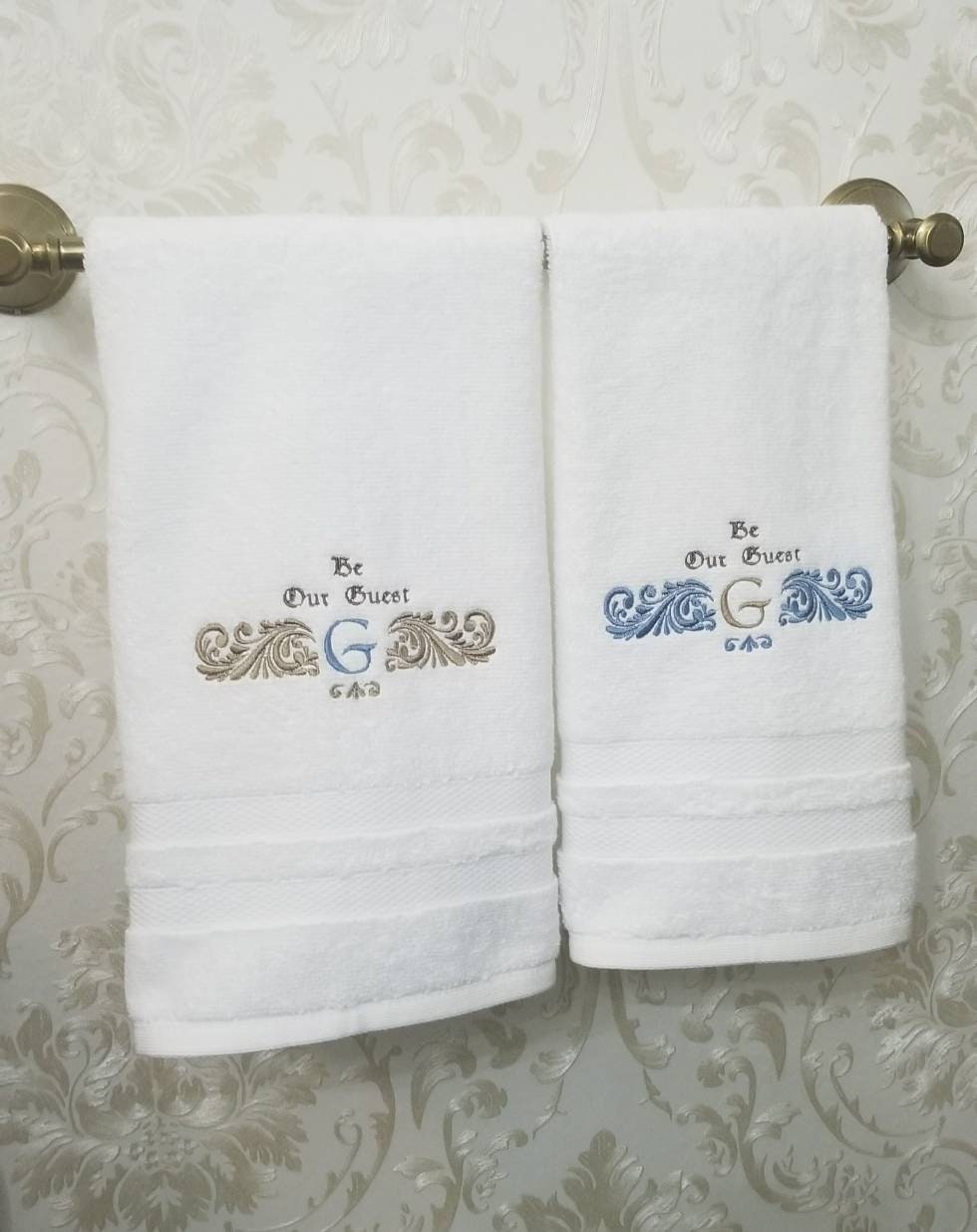 Embroidered Hand & Bath Towels custom embroidered towels Etsy