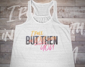 Aber dann verliebte ich mich in Dich Verlobung & Hochzeit Shirt Damen Flowy Racerback Tank Vintage Grafik Tee Lustiges Shirt Spruch Sommerzeit