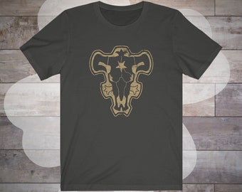 Black Bulls Squad Emblem Unisex Kurzarm T-Shirt, Klee Grafik T-Shirt, Anime Geschenk, Manga, Cosplay, Otaku