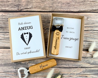 Personalized bottle opener with engraving – gift for best man – invitation idea in a gift box