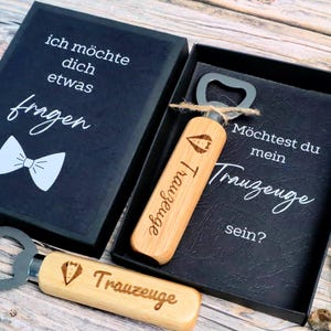 Elegante flesopener voor uw getuige - een onvergetelijk moment in een stijlvolle geschenkdoos! Wil jij mijn getuige zijn?