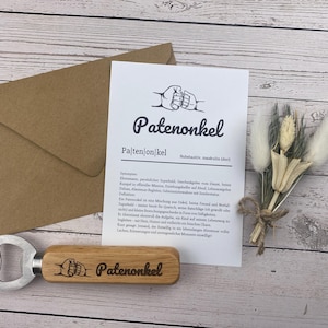 Apribottiglie e set regalo di biglietti personalizzati – regalo di alta qualità per padrini – domanda elegante al padrino