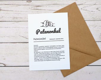Tarjeta de invitación para padrino/padrino | Tarjeta A6 con sobre, divertida.