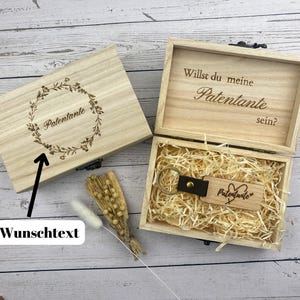 Chaveiro personalizado presente para madrinha – Você quer ser minha madrinha? – com gravação em caixa de madeira nobre
