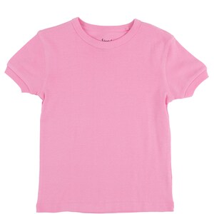 Kids T-Shirt Kids Solid Color Shirt Kids Basics Clothes Kids Cotton T-Shirt Kids Shirt for Customization Matching Kids Clothes Pink