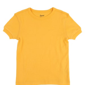 Kids T-Shirt Kids Solid Color Shirt Kids Basics Clothes Kids Cotton T-Shirt Kids Shirt for Customization Matching Kids Clothes Yellow