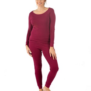 Womens Solid Color Pajamas Womens Neutral Color Pajamas Womens Matching Pajamas Womens Pajamas for Customizing Maroon