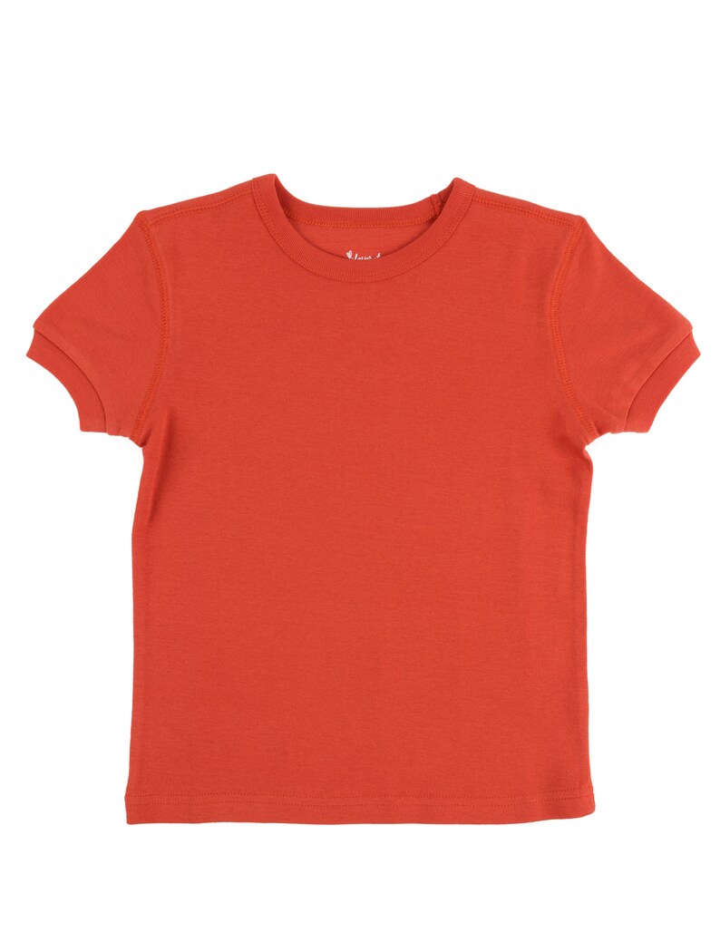 Kids T-Shirt Kids Solid Color Shirt Kids Basics Clothes Kids Cotton T-Shirt Kids Shirt for Customization Matching Kids Clothes Orange