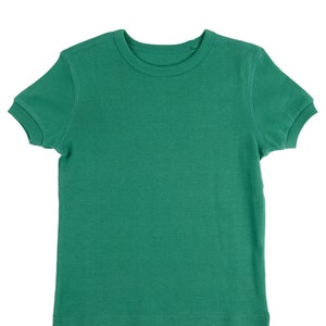 Kids T-Shirt Kids Solid Color Shirt Kids Basics Clothes Kids Cotton T-Shirt Kids Shirt for Customization Matching Kids Clothes Green