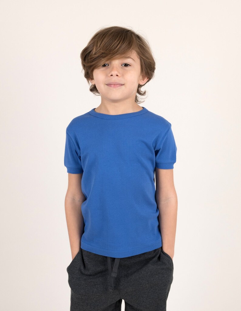 Kids T-Shirt Kids Solid Color Shirt Kids Basics Clothes Kids Cotton T-Shirt Kids Shirt for Customization Matching Kids Clothes image 1