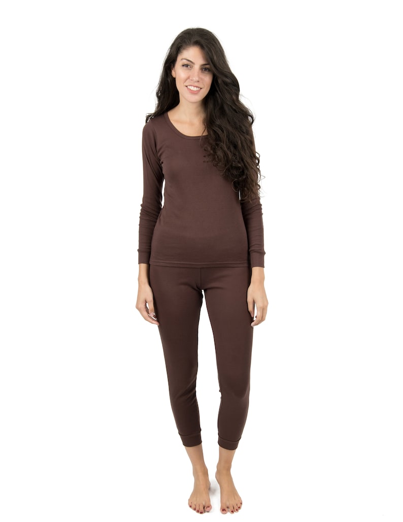 Womens Solid Color Pajamas Womens Neutral Color Pajamas Womens Matching Pajamas Womens Pajamas for Customizing Brown