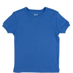 Kids T-Shirt Kids Solid Color Shirt Kids Basics Clothes Kids Cotton T-Shirt Kids Shirt for Customization Matching Kids Clothes Blue