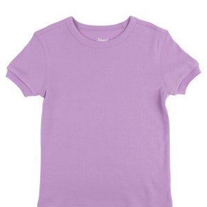 Kids T-Shirt Kids Solid Color Shirt Kids Basics Clothes Kids Cotton T-Shirt Kids Shirt for Customization Matching Kids Clothes Purple