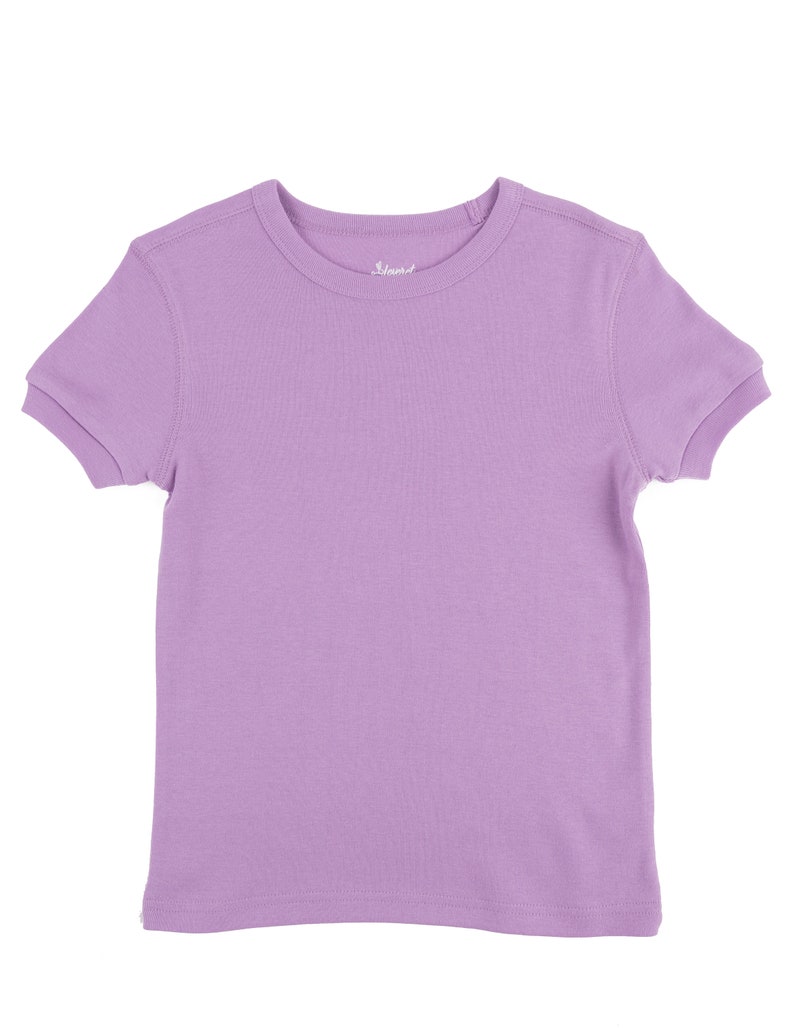 Kids T-Shirt Kids Solid Color Shirt Kids Basics Clothes Kids Cotton T-Shirt Kids Shirt for Customization Matching Kids Clothes Purple