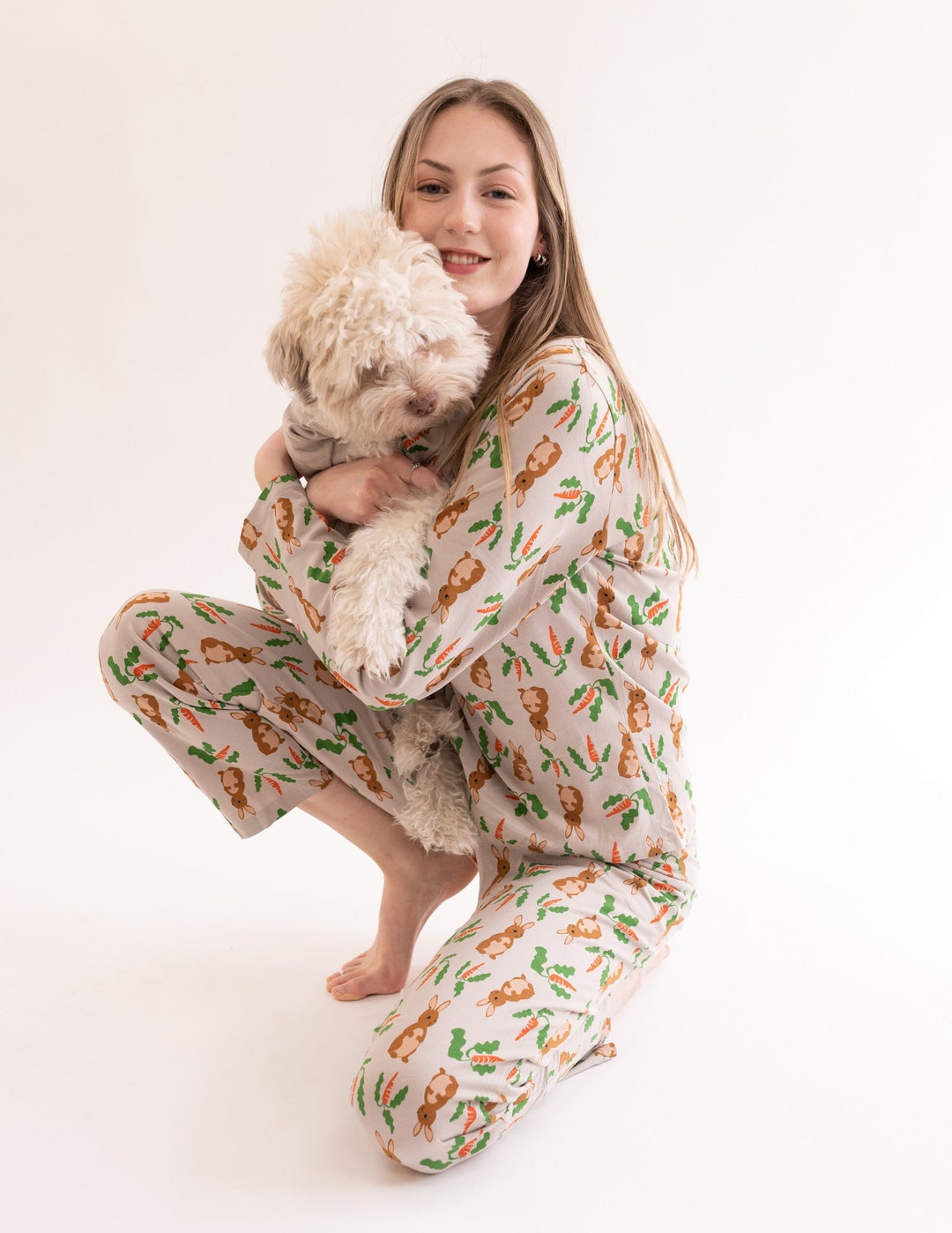 Women's Pajama - Women's Cotton Pajamas - Rabbit Pajamas - Easter Bunny ...