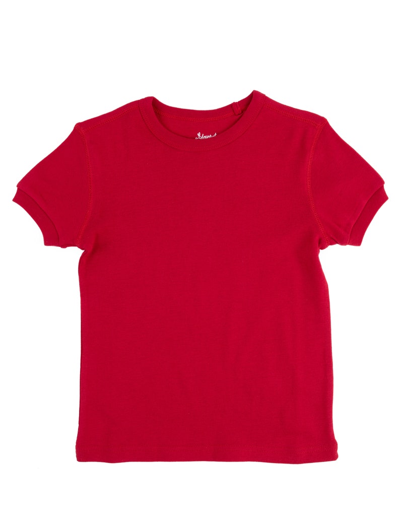 Kids T-Shirt Kids Solid Color Shirt Kids Basics Clothes Kids Cotton T-Shirt Kids Shirt for Customization Matching Kids Clothes Red