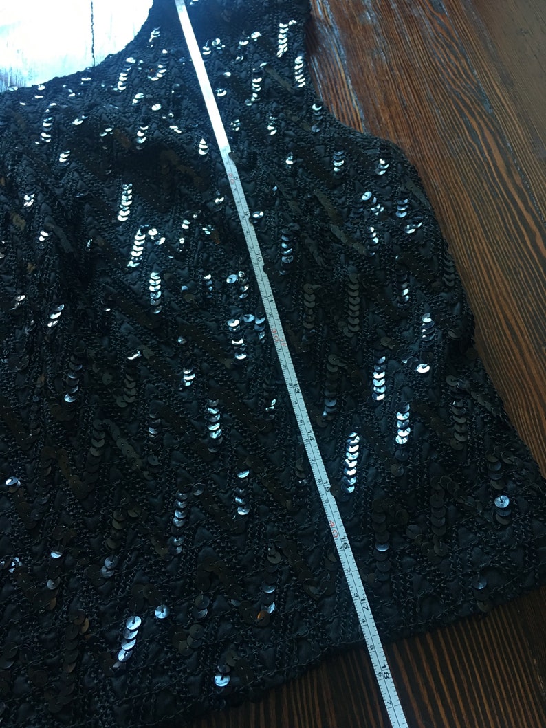 Vintage Black Sequin embroidered Top