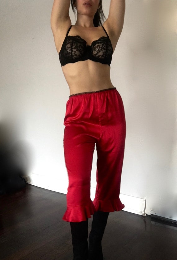 Cherry red silk lounge pants size M