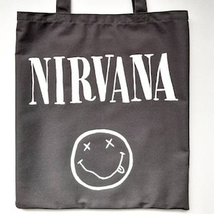 Nirvana Tote bag,  handpainted eco friendly gray tote bag