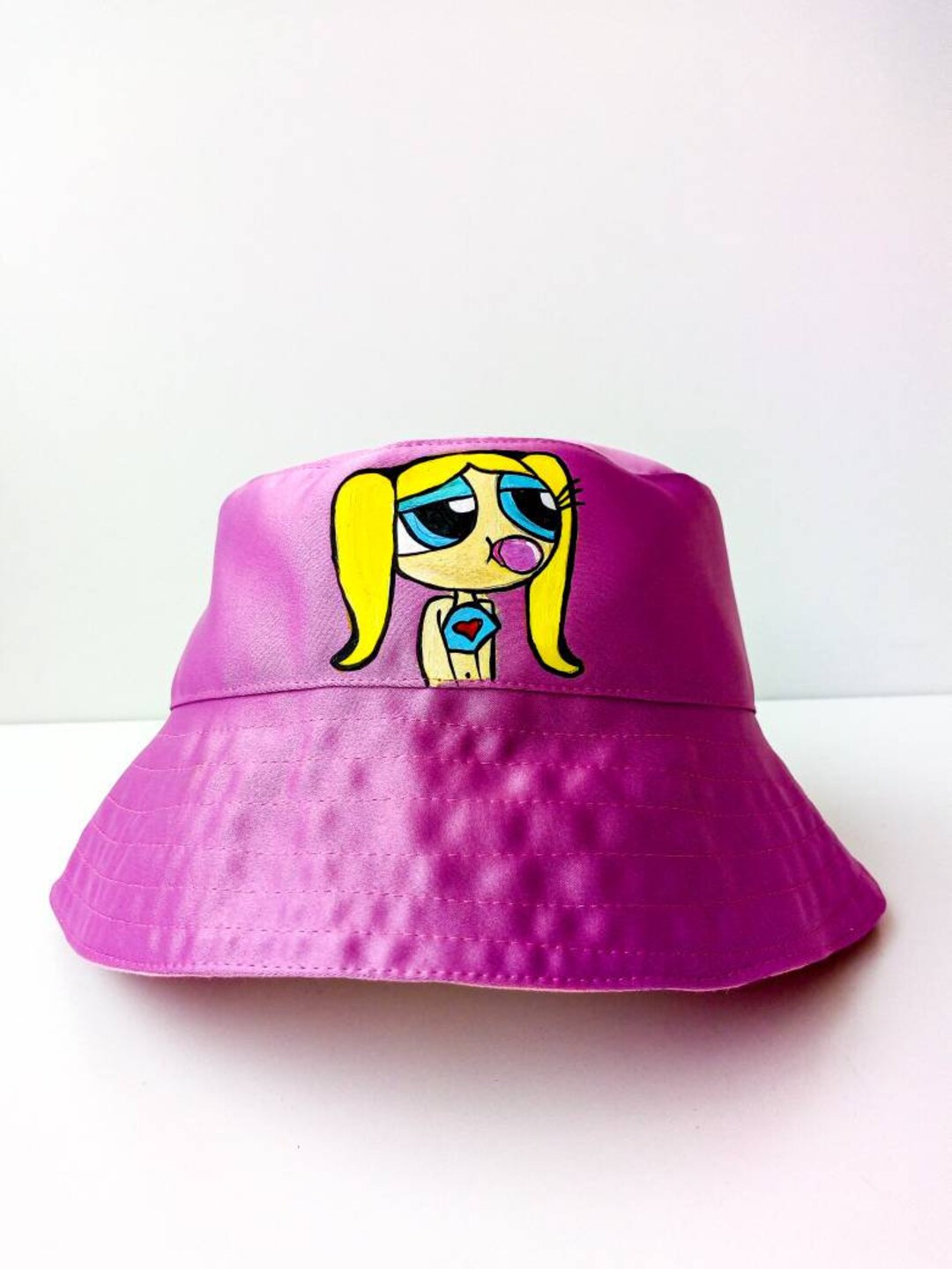 Bubbles Bucket Hat Baby Pink Bucket Hat Handgemacht Handbemalt Etsy