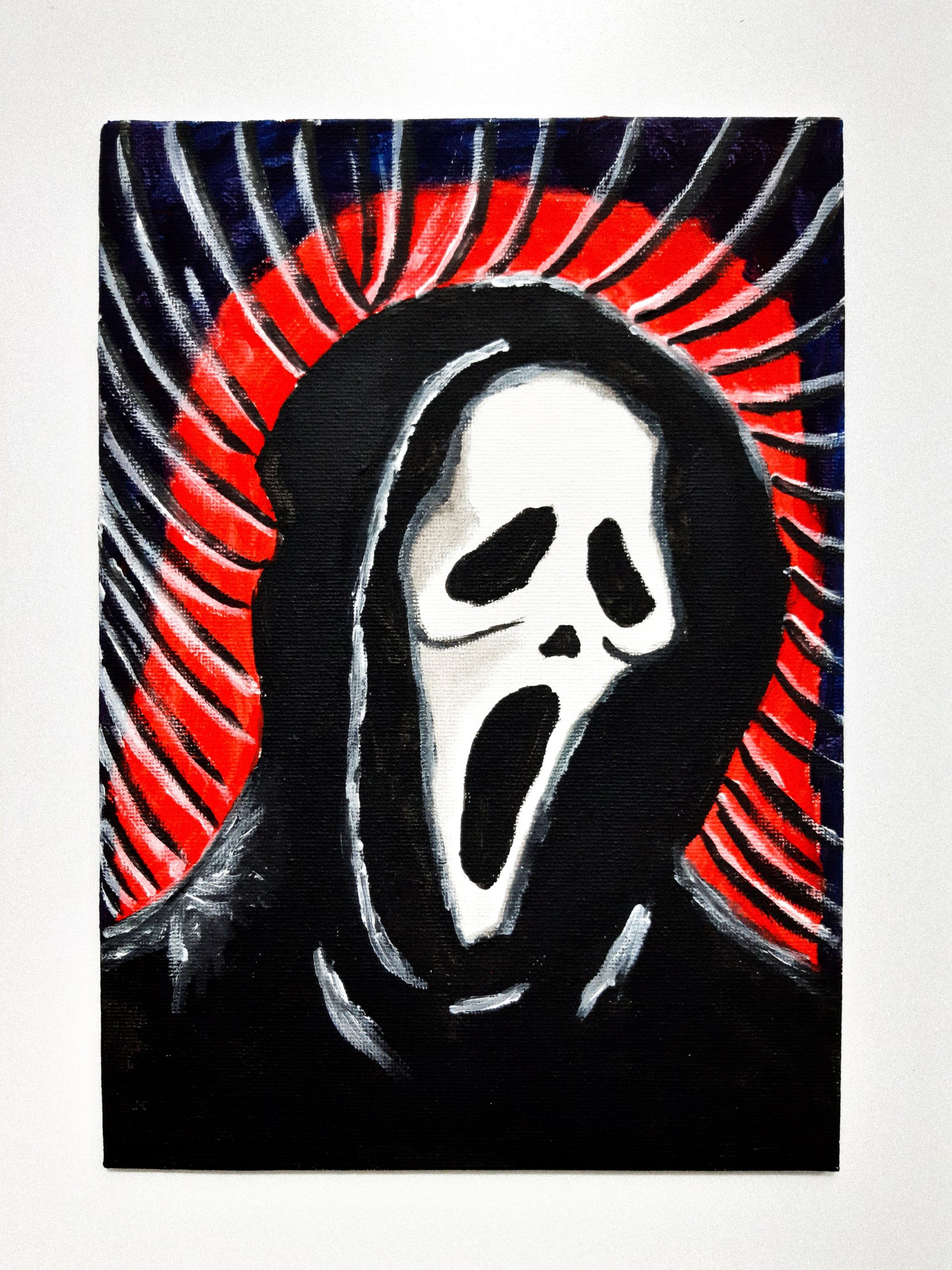 Halloween Canvas Art, Acrylic Painting, Ghostface Painting, Scream