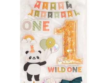 1st Birthday Wild One Dimensional Scrapbook Stickers