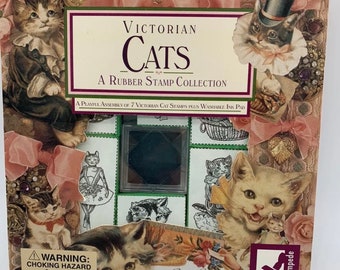 Stampede Victorian Cats Rubber Stamps New