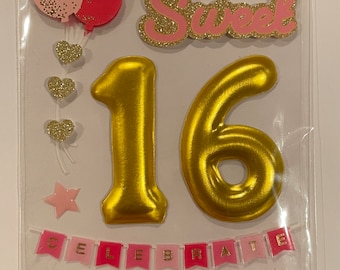 Sweet 16 Birthday Scrapbook Stickers 16th