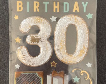 30th Birthday Scrapbook Dimensional Stickers Card