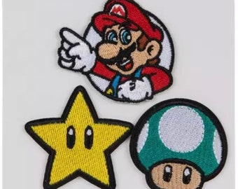 Super Mario Bros Iron On Appliqué Patch Set